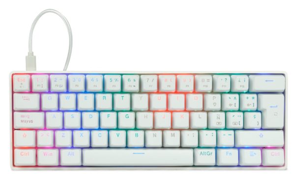 Teclado Gamer Game Factor KBG560 - Alámbrico - Español - Switch Rojo - RGB - Blanco - KBG560-WH