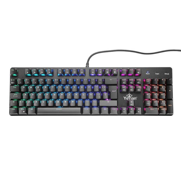 Teclado Mecánico Gamer YeYian Kusari - Alámbrico - Español - Multimedia - Switch Marrón - RGB - YKM-ERGB-03