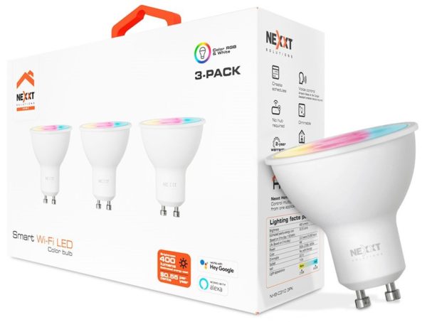 Bombillas Inteligentes Nexxt NHB-C310 3PK - Plástico - 400 Lúmenes - LED - Wi-Fi - 4 Watts - 3 Piezas - NHB-C3103PK