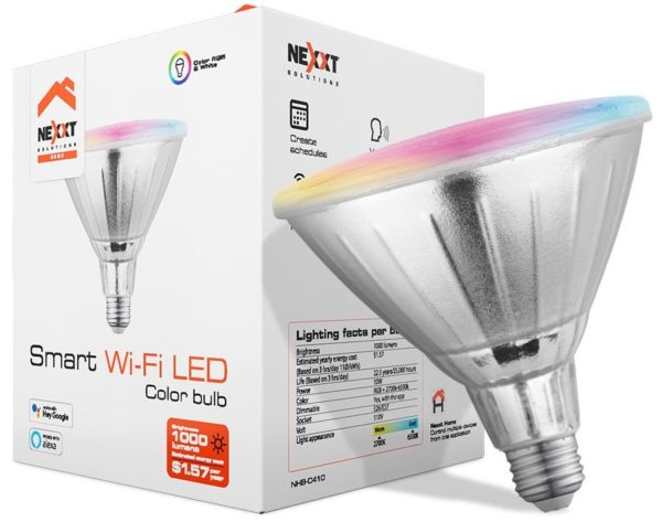 Foco Inteligente Nexxt NHB-C410 - 1000 Lúmenes - Wi-Fi - PAR38 - RGB - NHB-C410