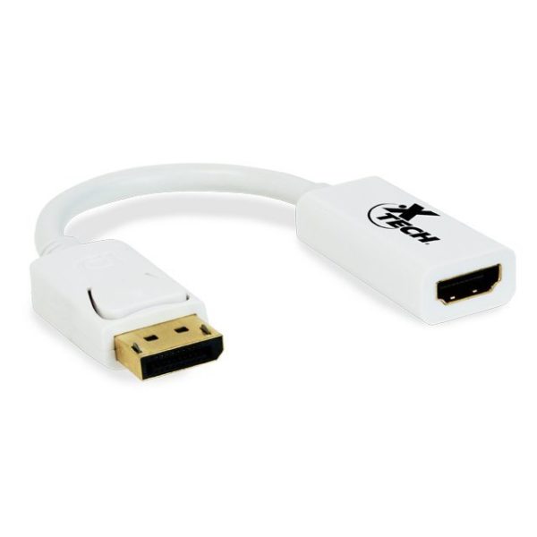 Adaptador Xtech XTC-358 - DisplayPort a adaptador HDMI - Macho a Hembra - Blanco - XTC-358