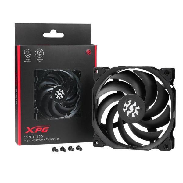 Ventilador ADATA XPG VENTO 120 - 120mm - 1200 RPM - Negro - VENTO120-BKCWW