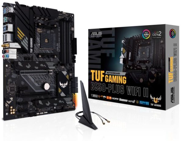 Tarjeta Madre ASUS TUF GAMING B550-PLUS WIFI II - Socket AM4 - 4xDDR4 - 2133/3200/4866(OC) MHz - HDMI - DisplayPort - USB 2.0/3.2 - ATX - TUF GAMING B550-PLUS WIFI II