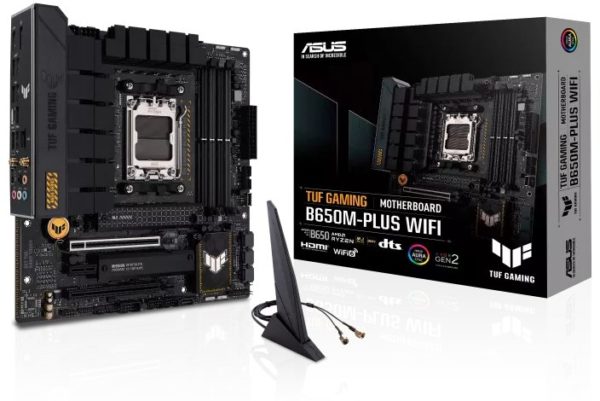 Tarjeta Madre ASUS TUF GAMING B650M-PLUS WIFI - Socket AM5 - 4x DDR5 - 4800/5200/6400+(OC) MHz - HDMI - DisplayPort - USB 2.0/3.2 - Micro ATX - TUF GAMING B650M-PLUS WIFI