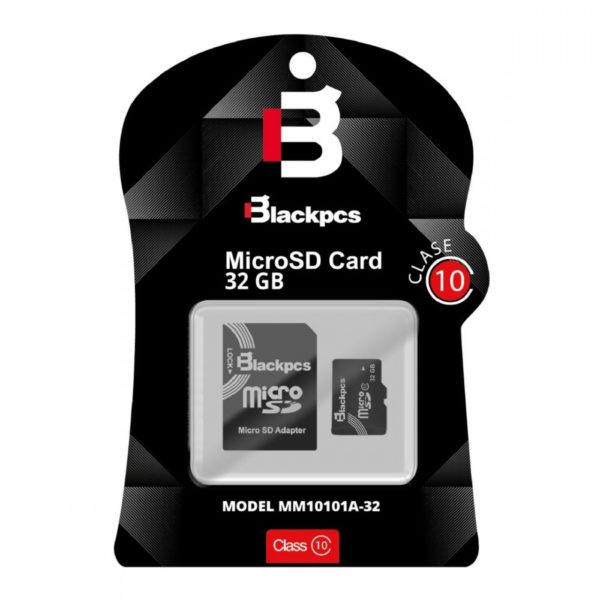 Memoria MicroSDHC Blackpcs MM10101A - 32GB - Clase 10 - C/Adaptador - MM10101A-32