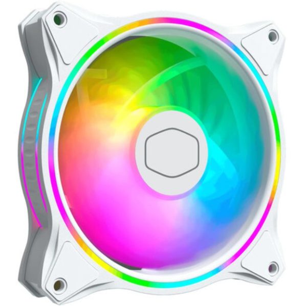 Ventilador Cooler Master MasterFan MF120 Halo - 12cm - 4 Pines - RGB - Blanco - MFL-B2DW-18NPA-R1