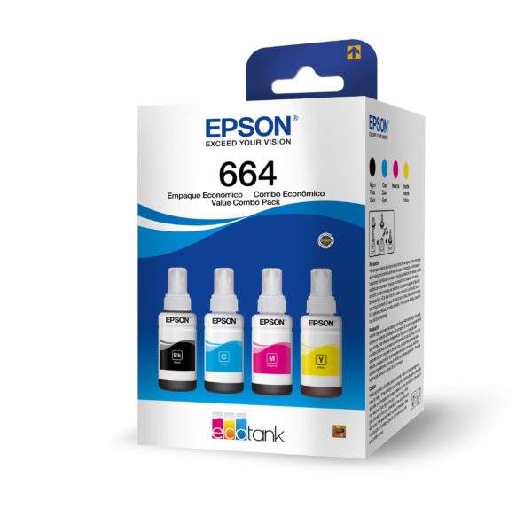 Tinta Epson Ecotank T664520-4P - Negro - Cian - Magenta - Amarillo - T664520-4P