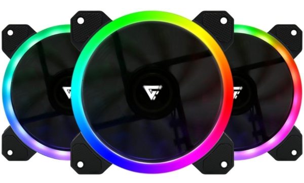 Kit de Ventiladores Game Factor Optical - 120mm - 12V - 1500 RPM - RGB - FKG400