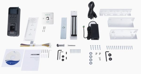 Kit de Control de Acceso HIKVISION DS-KAS261 - Lector de Huellas y Tarjetas - Con Botón de Salida - Electroimán - Montajes Z y L - DS-KAS261 - Imagen 2