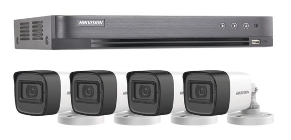 Kit de Vigilancia HIKVISION HIK5MPSLQ-KIT(B) - DVR iDS-7204HUHI-M1/S(C) 4 Canales - 4 Cámaras DS-2CE16H0T-ITFS - Fuente de Poder - Accesorios de Instalación - HIK5MPSLQ-KIT(B)