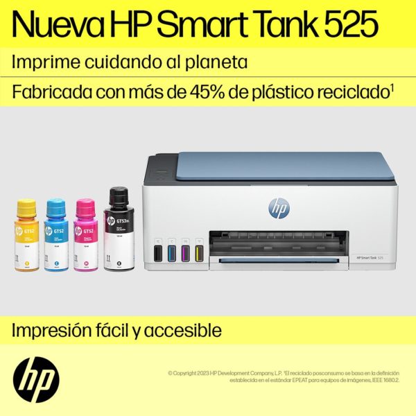 Multifuncional HP Smart Tank 525 - 12ppm Negro - 5ppm Color - Tinta Continua - USB - 1F3W3A - Imagen 7