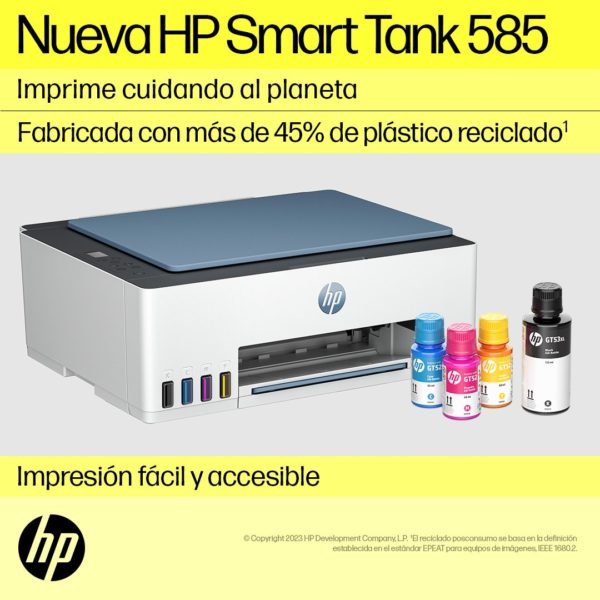 Multifuncional HP Smart Tank 585 - 12ppm Negro - 5ppm Color - Tinta Continua - USB - Wi-Fi - 1F3Y4A - Imagen 5