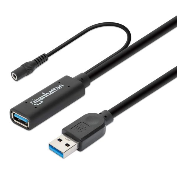 Extensión Activa Manhattan 153768 - USB-A - Macho a Hembra - 15m - Negro - 153768