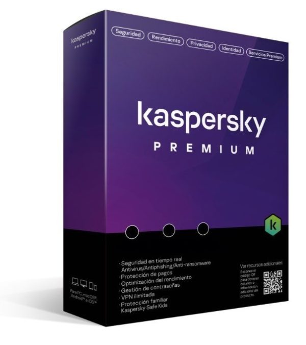 Antivirus Kaspersky Premium - 5 Dispositivos - 1 Año - Caja - KL1047Z5EFS-22