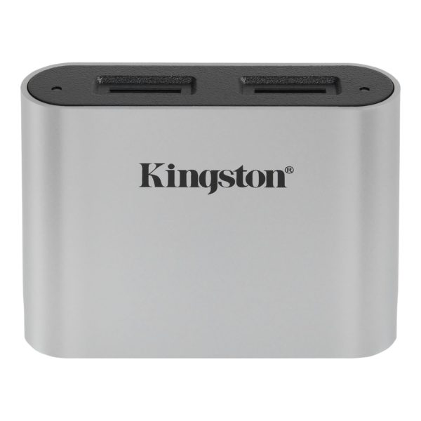 Lector de Tarjetas Kingston Workflow microSD Reader - 2 Tarjetas microSD - USB 3.2 - Negro con Plata - WFS-SDC