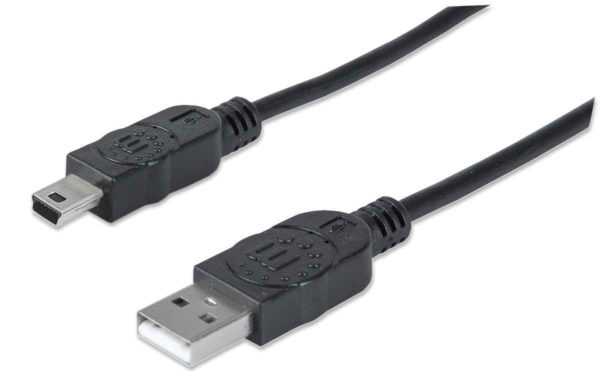 Cable Adaptador Manhattan 333375 - USB A a Mini USB B - 1.8mts - Negro - 333375