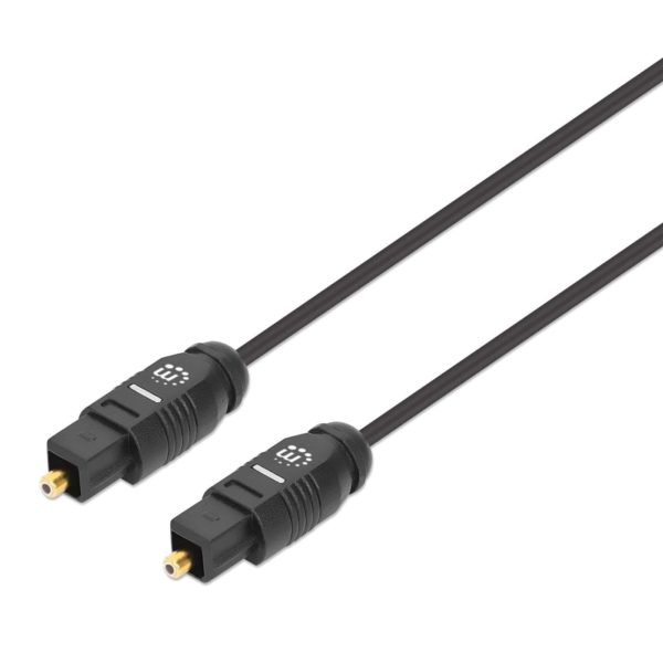 Cable de Audio Digital Óptico Manhattan 356077 - Toslink - Macho - 2m - Negro - 356077