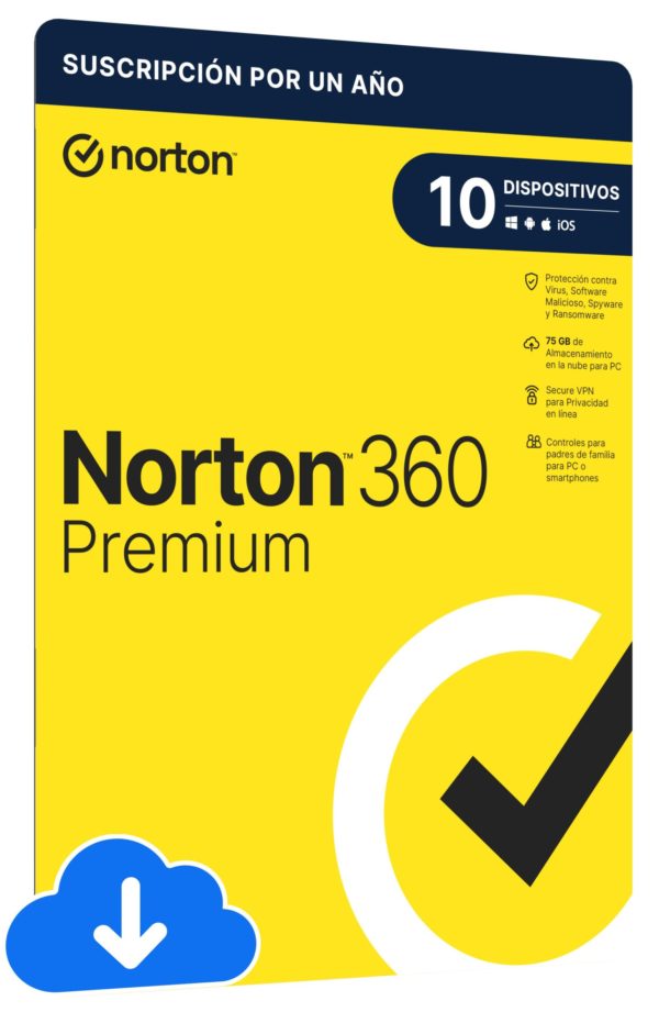 Antivirus Norton 360 Premium - 10 Dispositivos - 1 Año - 21404383