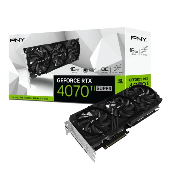 Tarjeta de Video PNY GeForce RTX 4070 Ti SUPER VERTO - 16GB - 256-bit - PCI-E 4.0 - GDDR6X - HDMI - DisplayPort - VCG4070TS16TFXPB1-O