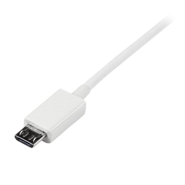 Cable Adaptador StarTech.com - Micro USB B a USB A - 1 M - Blanco - USBPAUB1MW - Imagen 2