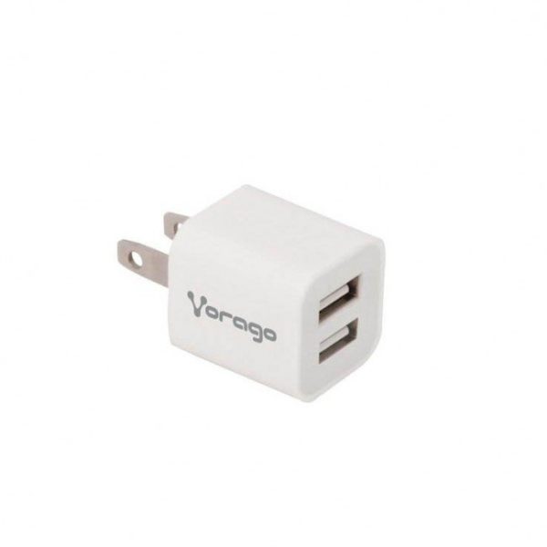 Cargador para Pared Vorago AU-106 - 5V - 2 Puertos USB - Blanco - AU-106-WH