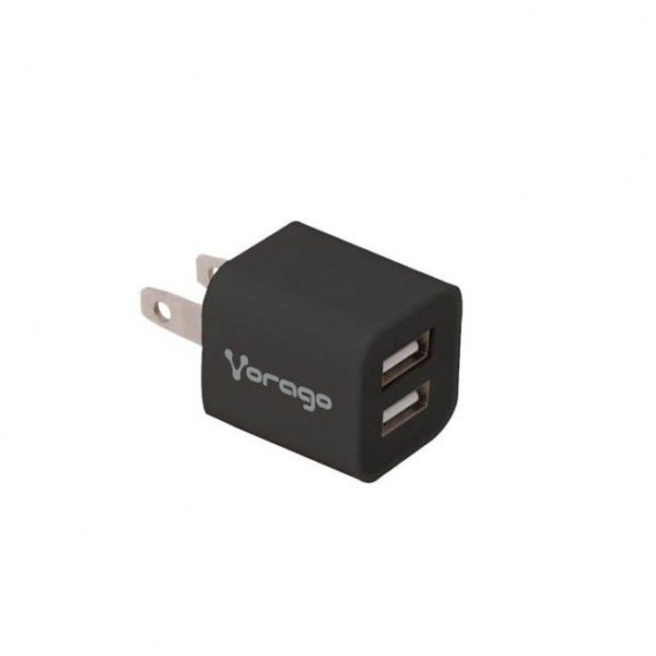 Cargador para Pared Vorago AU-106 - 5V - 2 Puertos USB - Negro - AU-106-BK