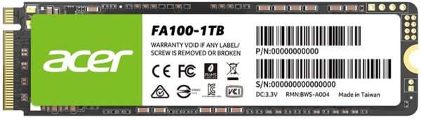 Unidad de Estado Sólido Acer FA100 - M.2 - 1TB - PCI-E 3x4 - BL.9BWWA.120