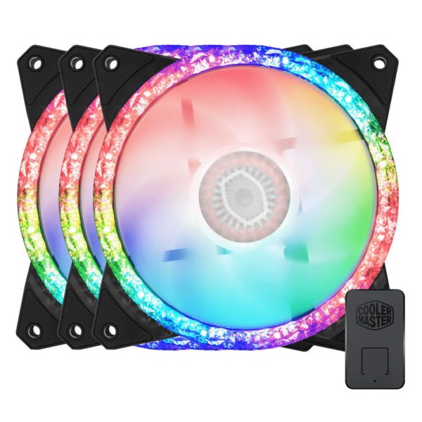 Ventilador Cooler Master MF120 Prismatic 3 en 1 - 120mm - 650 a 2000 RPM - 4 Pines - RGB - MFY-B2DN-203PA-R1