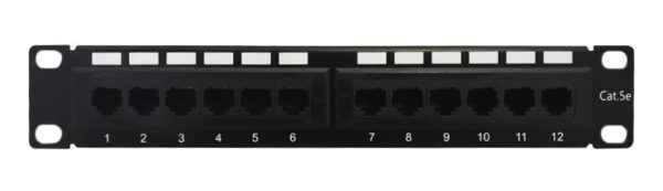 Panel de Parcheo Enson - Cat5e - 12 Puertos - 10" - ENS-PA1210P5E