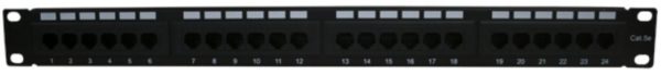 Panel Enson - 1U - 12 Puertos - RJ-45 - Cat5e - Negro - ENS-PA12P5E