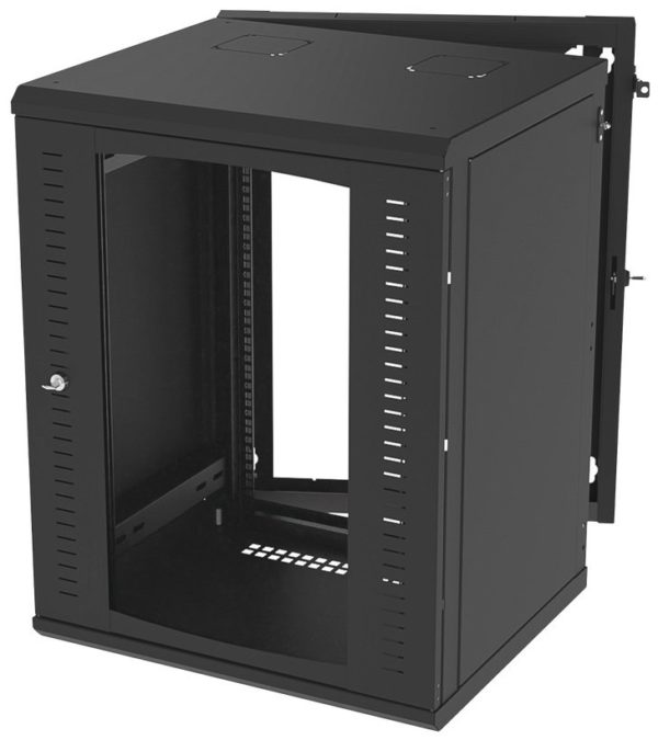 Gabinete Abatible LinkedPRO SR-1916-GAP-V4 - 19" - 16U - Pared - Marco Trasero - Ventana de Cristal Templado - SR-1916-GAP-V4