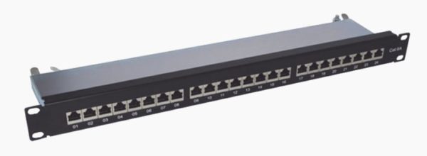 Panel de Parcheo de Impacto LinkedPRO - Cat6a - 24 Puertos - Blindado - LPPPCS6A24P
