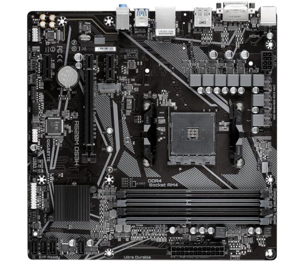Tarjeta Madre Gigabyte A520M Ds3H Socket Am4 4X Ddr4 2133/3200/4400(O.C.) Mhz Hdmi Dvi D M.2 Usb 2.0/3.2 Micro Atx - A520M DS3H