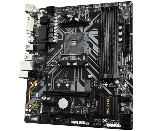 Tarjeta Madre Gigabyte B450M Ds3H V2 Socket Am4 4Xddr4 2133/2933/3600(O.C.) Mhz Hdmi Dvi D Usb 2.0/3.1 Micro Atx - B450M DS3H V2 - Imagen 3